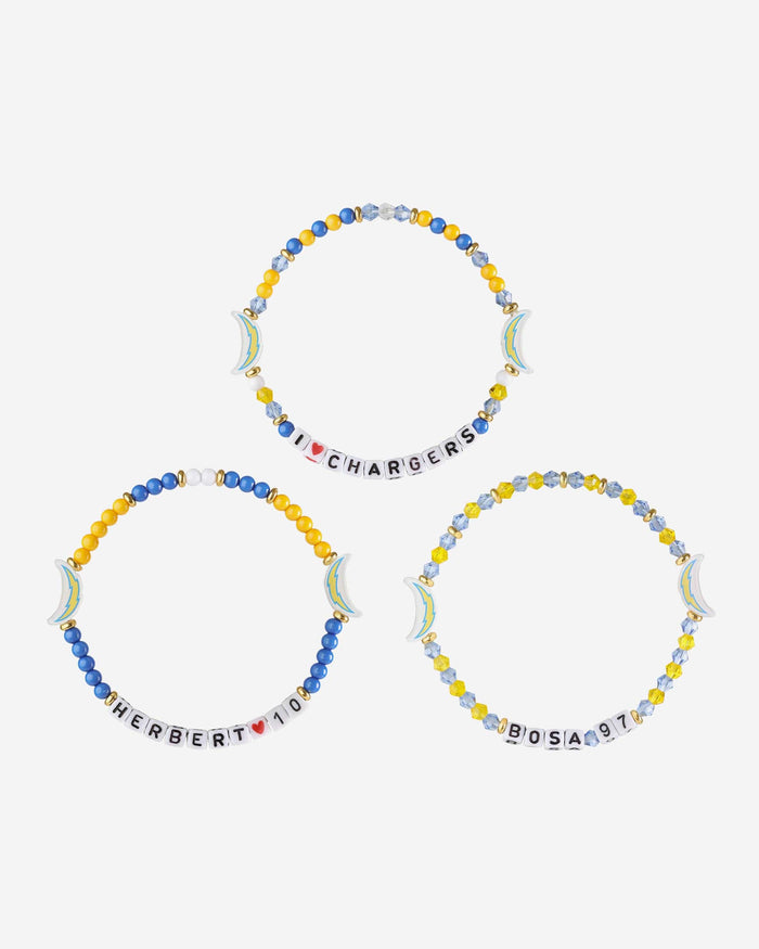 Justin Herbert & Joey Bosa Los Angeles Chargers 3 Pack Player Friendship Bracelet FOCO - FOCO.com