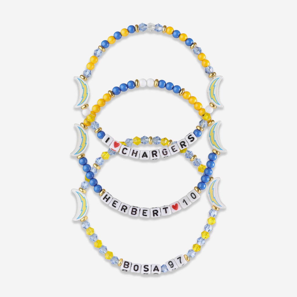 Justin Herbert & Joey Bosa Los Angeles Chargers 3 Pack Player Friendship Bracelet FOCO - FOCO.com