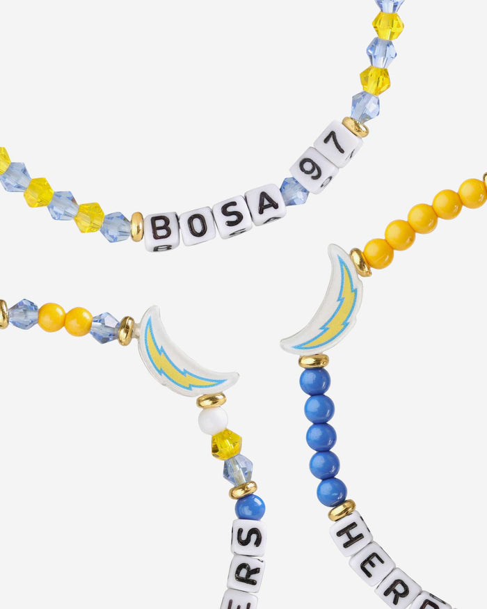 Justin Herbert & Joey Bosa Los Angeles Chargers 3 Pack Player Friendship Bracelet FOCO - FOCO.com