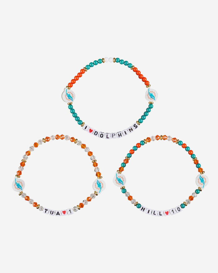 Tua Tagovailoa & Tyreek Hill Miami Dolphins 3 Pack Player Friendship Bracelet FOCO - FOCO.com