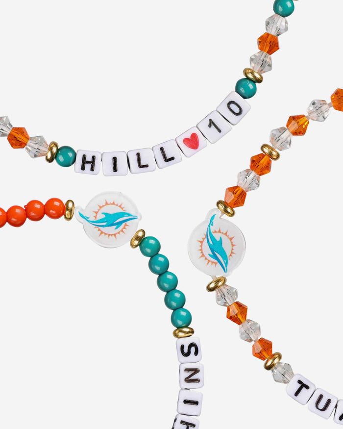 Tua Tagovailoa & Tyreek Hill Miami Dolphins 3 Pack Player Friendship Bracelet FOCO - FOCO.com