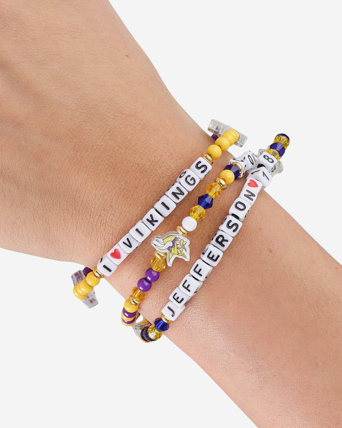 Justin Jefferson & Kirk Cousins Minnesota Vikings 3 Pack Player Friendship Bracelet FOCO - FOCO.com