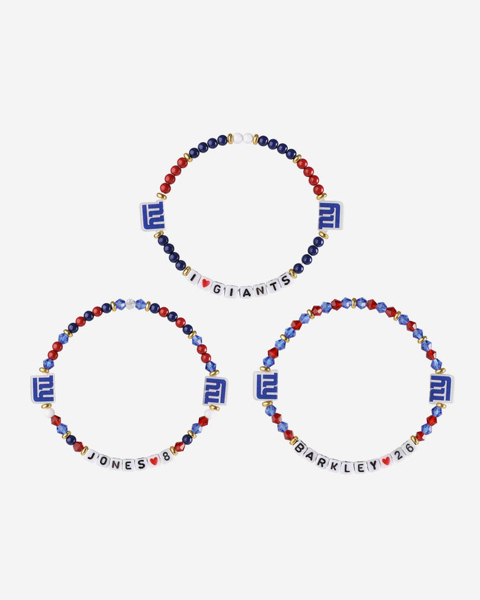 Daniel Jones & Saquon Barkley New York Giants 3 Pack Player Friendship Bracelet FOCO - FOCO.com