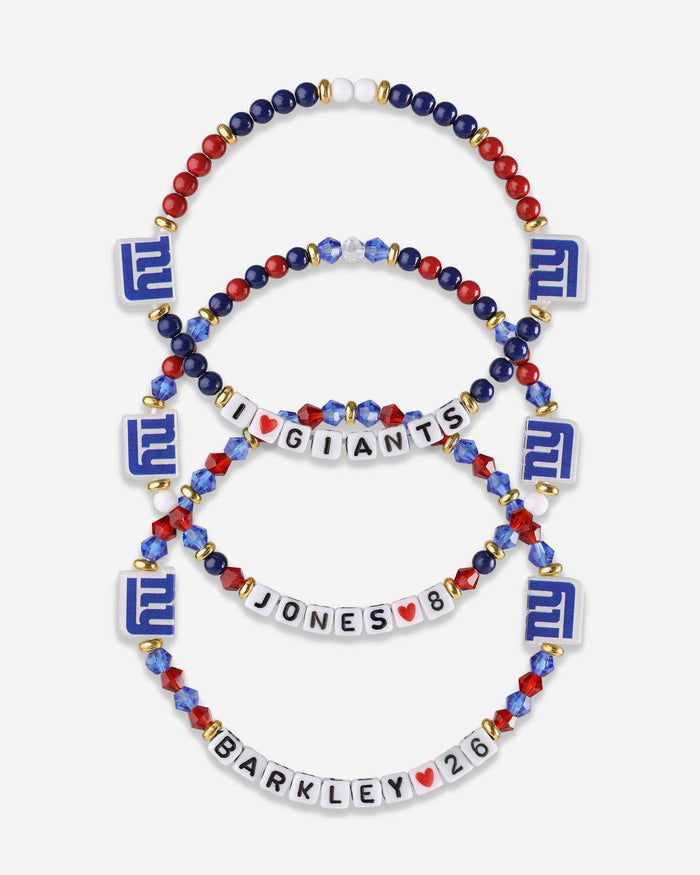 Daniel Jones & Saquon Barkley New York Giants 3 Pack Player Friendship Bracelet FOCO - FOCO.com