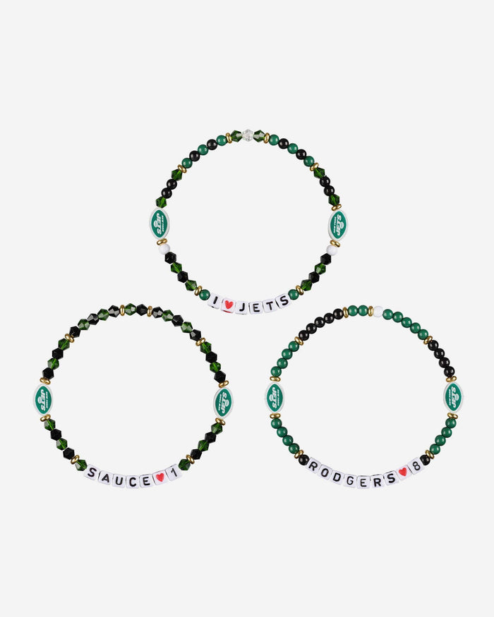 Aaron Rodgers & Sauce Gardner New York Jets 3 Pack Player Friendship Bracelet FOCO - FOCO.com