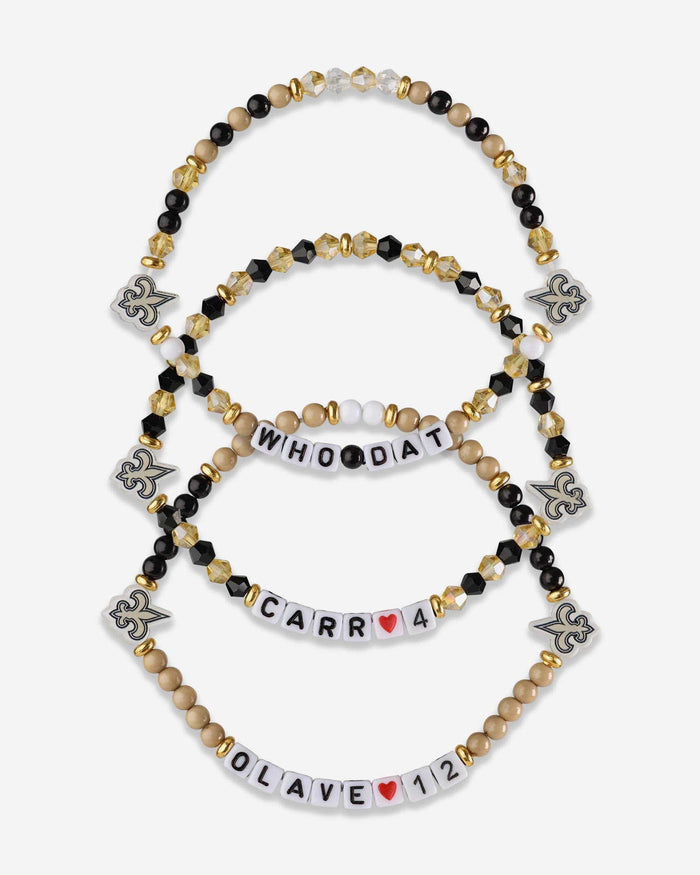 Chris Olave & Derek Carr New Orleans Saints 3 Pack Player Friendship Bracelet FOCO - FOCO.com