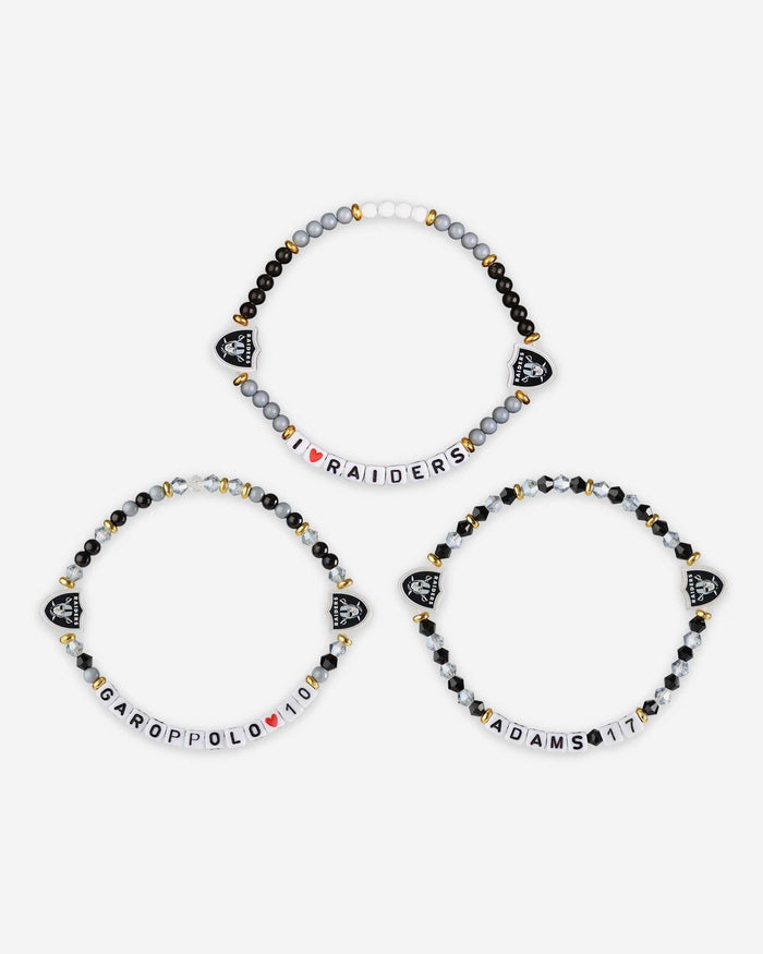 Jimmy Garoppolo & Davante Adams Las Vegas Raiders 3 Pack Player Friendship Bracelet FOCO - FOCO.com