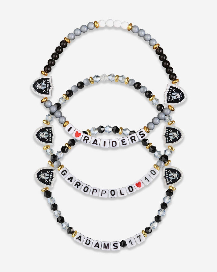 Jimmy Garoppolo & Davante Adams Las Vegas Raiders 3 Pack Player Friendship Bracelet FOCO - FOCO.com