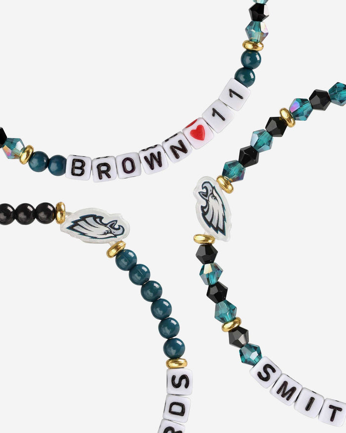 AJ Brown & Devonta Smith Philadelphia Eagles 3 Pack Player Friendship Bracelet FOCO - FOCO.com