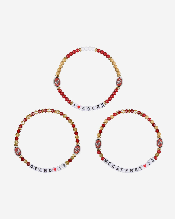 Deebo Samuel & Christian McCaffrey San Francisco 49ers 3 Pack Player Friendship Bracelet FOCO - FOCO.com