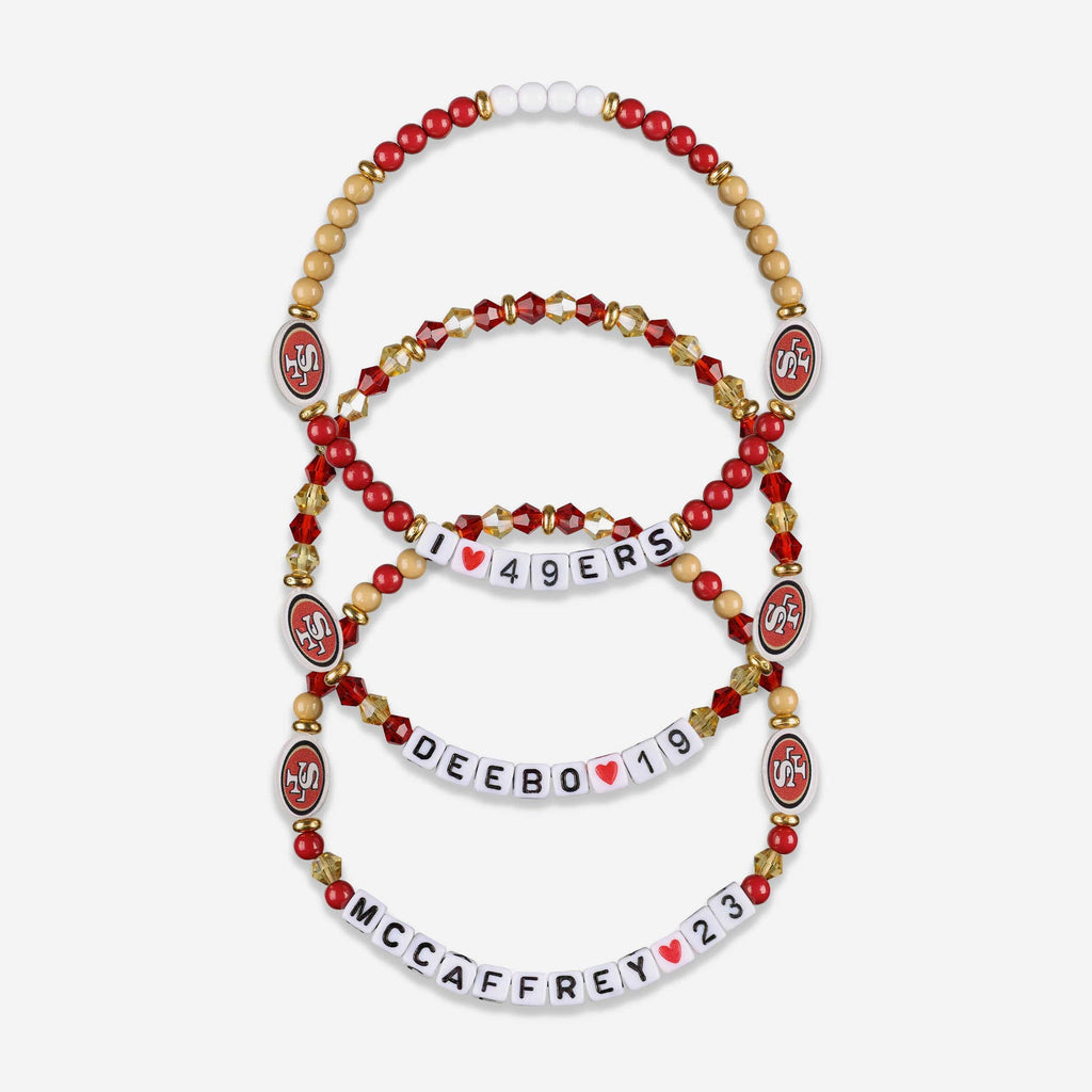 Deebo Samuel & Christian McCaffrey San Francisco 49ers 3 Pack Player Friendship Bracelet FOCO - FOCO.com