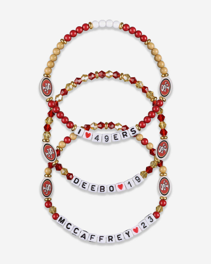 Deebo Samuel & Christian McCaffrey San Francisco 49ers 3 Pack Player Friendship Bracelet FOCO - FOCO.com