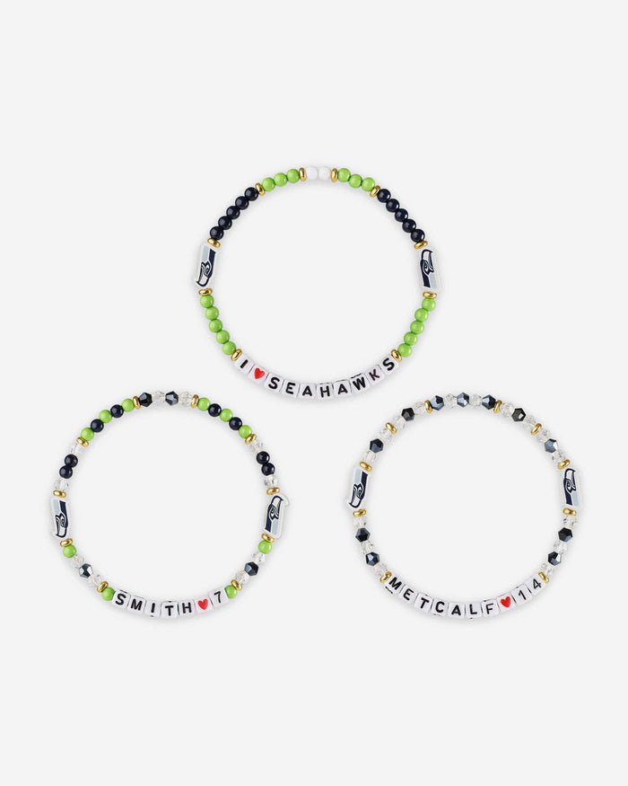 Geno Smith & DK Metcalf Seattle Seahawks 3 Pack Player Friendship Bracelet FOCO - FOCO.com