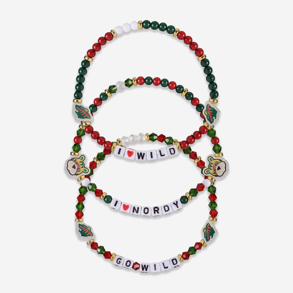 Minnesota Wild 3 Pack Friendship Bracelet FOCO - FOCO.com