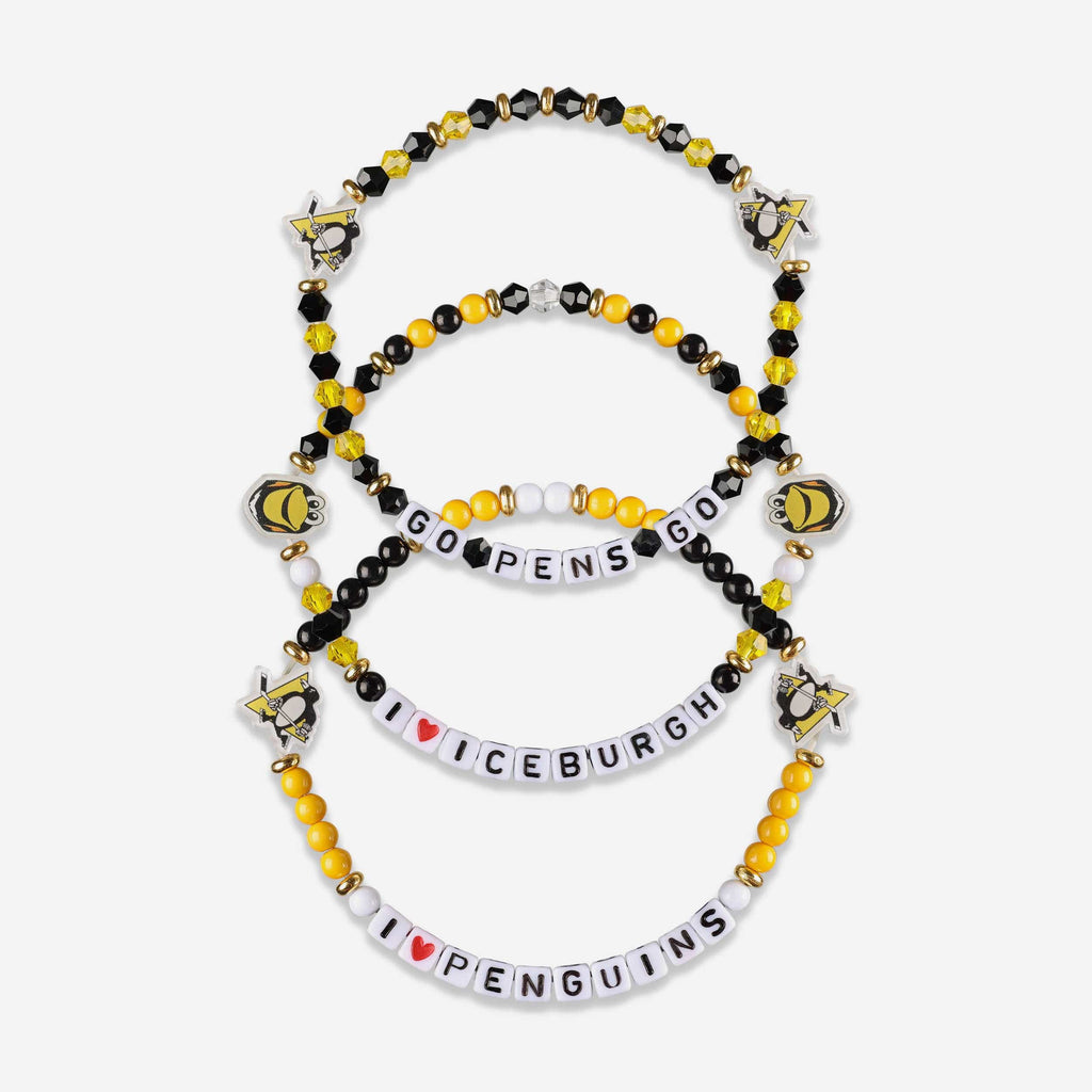 Pittsburgh Penguins 3 Pack Friendship Bracelet FOCO - FOCO.com