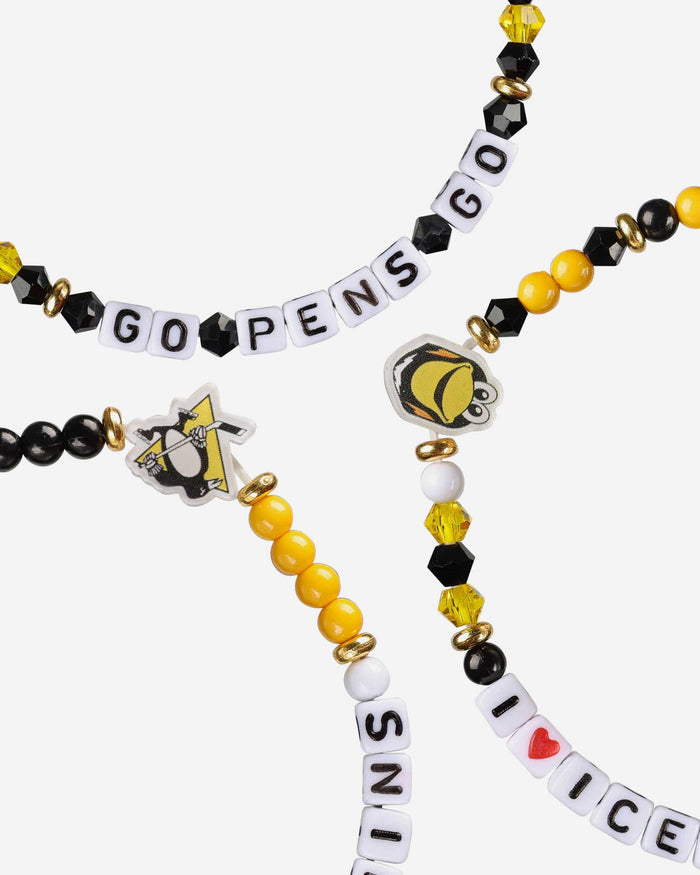 Pittsburgh Penguins 3 Pack Friendship Bracelet FOCO - FOCO.com