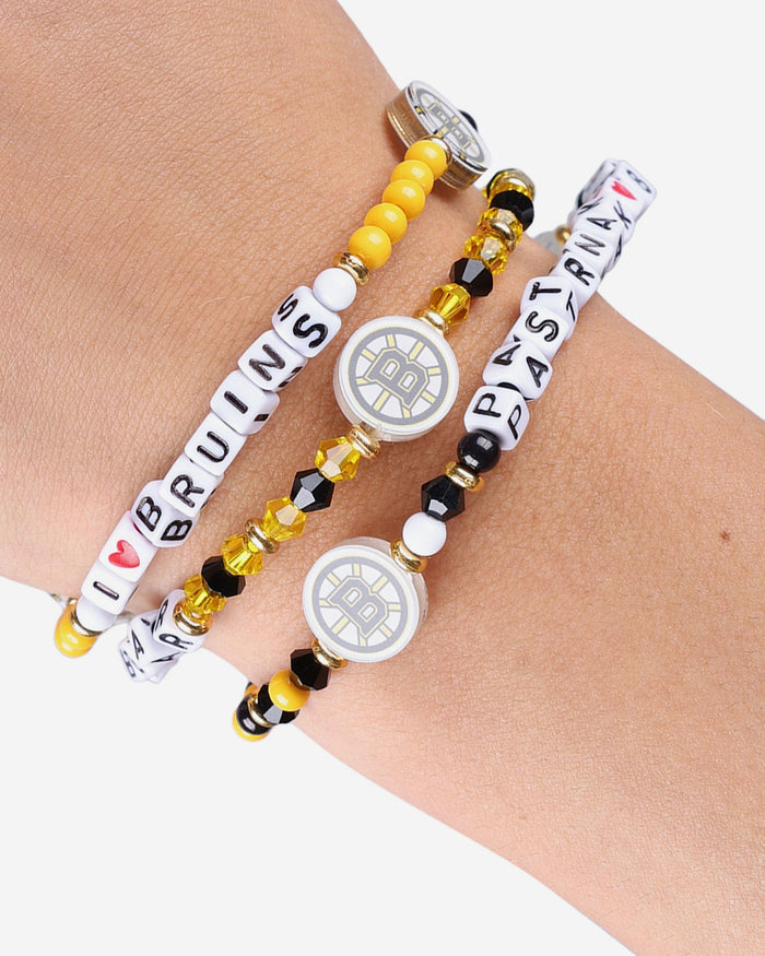 David Pastrnak Boston Bruins 3 Pack Player Friendship Bracelet FOCO - FOCO.com