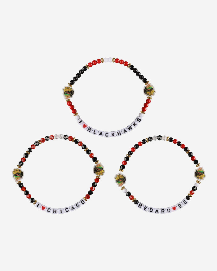 Connor Bedard Chicago Blackhawks 3 Pack Player Friendship Bracelet FOCO - FOCO.com