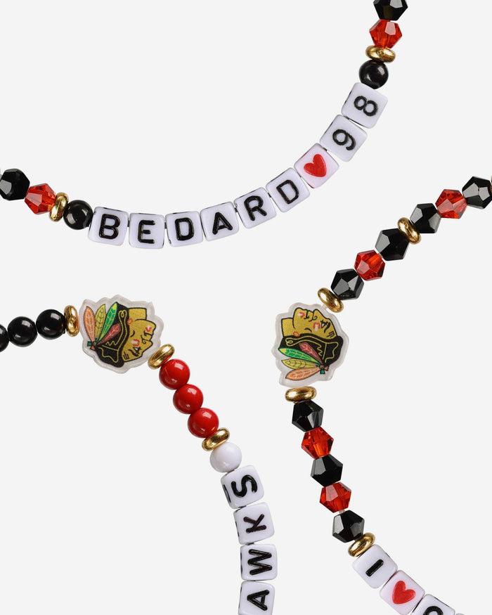 Connor Bedard Chicago Blackhawks 3 Pack Player Friendship Bracelet FOCO - FOCO.com