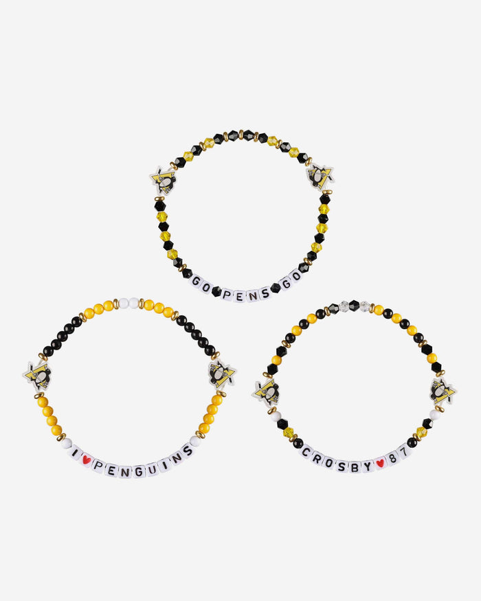 Sidney Crosby Pittsburgh Penguins 3 Pack Player Friendship Bracelet FOCO - FOCO.com