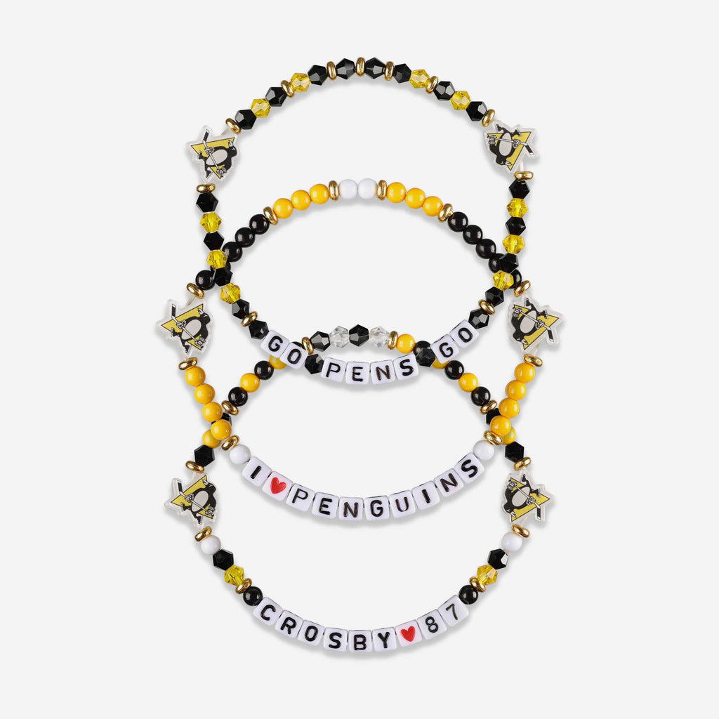 Sidney Crosby Pittsburgh Penguins 3 Pack Player Friendship Bracelet FOCO - FOCO.com