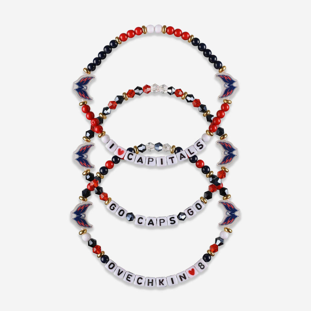 Alex Ovechkin Washington Capitals 3 Pack Player Friendship Bracelet FOCO - FOCO.com