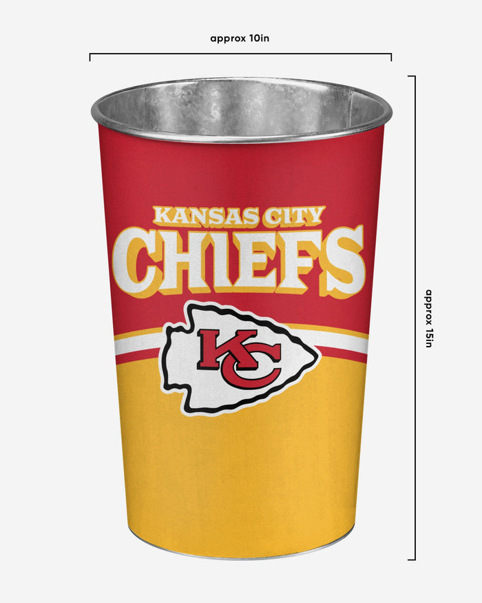 Kansas City Chiefs Team Stripe Trash Can FOCO - FOCO.com