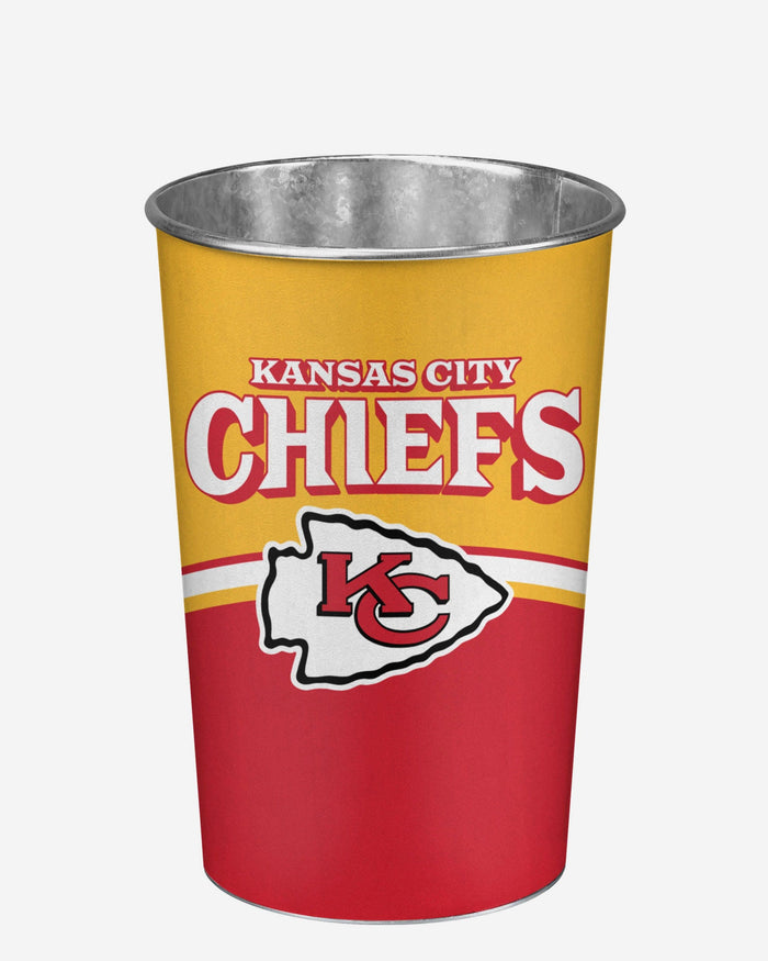 Kansas City Chiefs Team Stripe Trash Can FOCO - FOCO.com