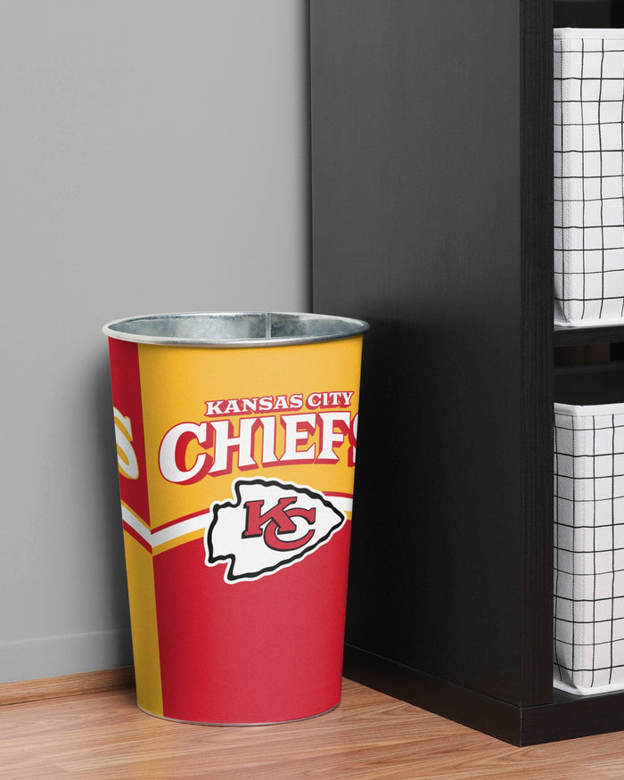 Kansas City Chiefs Team Stripe Trash Can FOCO - FOCO.com