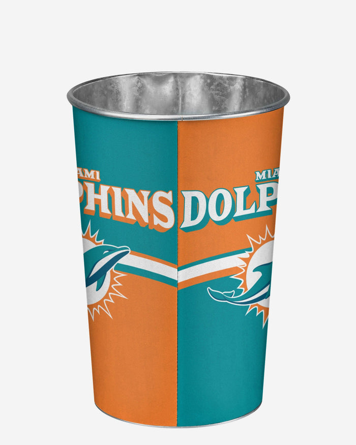 Miami Dolphins Team Stripe Trash Can FOCO - FOCO.com