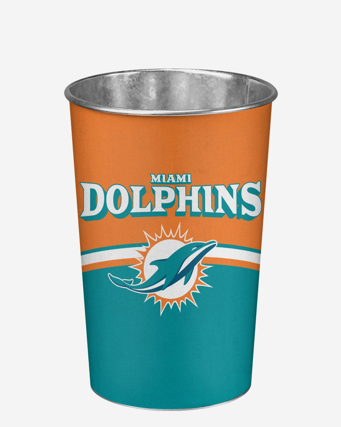 Miami Dolphins Team Stripe Trash Can FOCO - FOCO.com