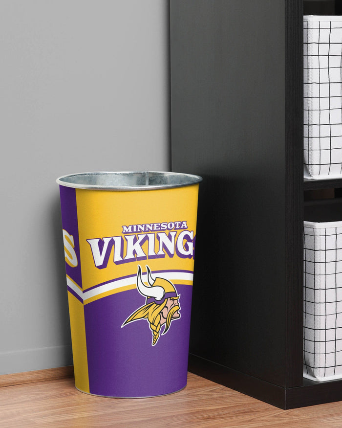 Minnesota Vikings Team Stripe Trash Can FOCO - FOCO.com