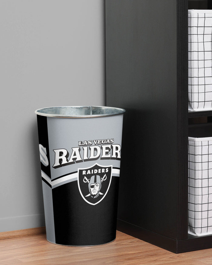 Las Vegas Raiders Team Stripe Trash Can FOCO - FOCO.com