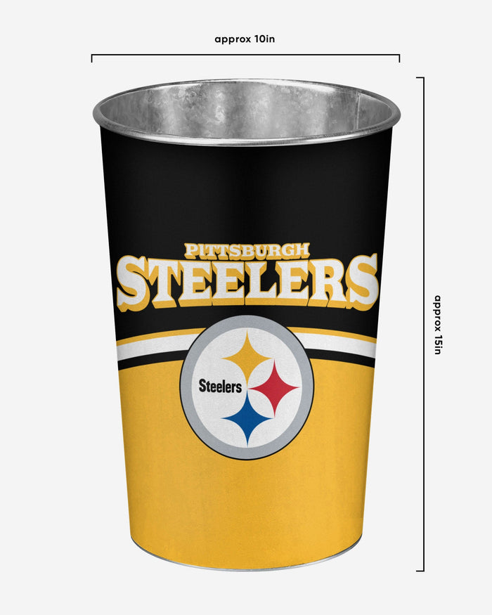 Pittsburgh Steelers Team Stripe Trash Can FOCO - FOCO.com