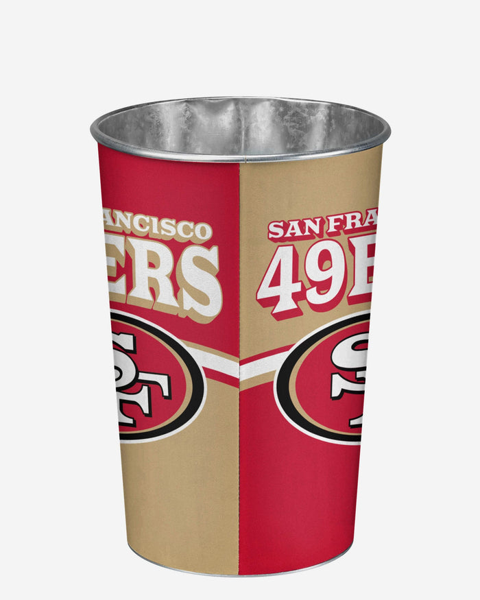 San Francisco 49ers Team Stripe Trash Can FOCO - FOCO.com