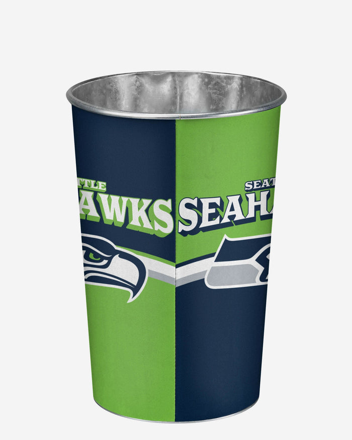 Seattle Seahawks Team Stripe Trash Can FOCO - FOCO.com