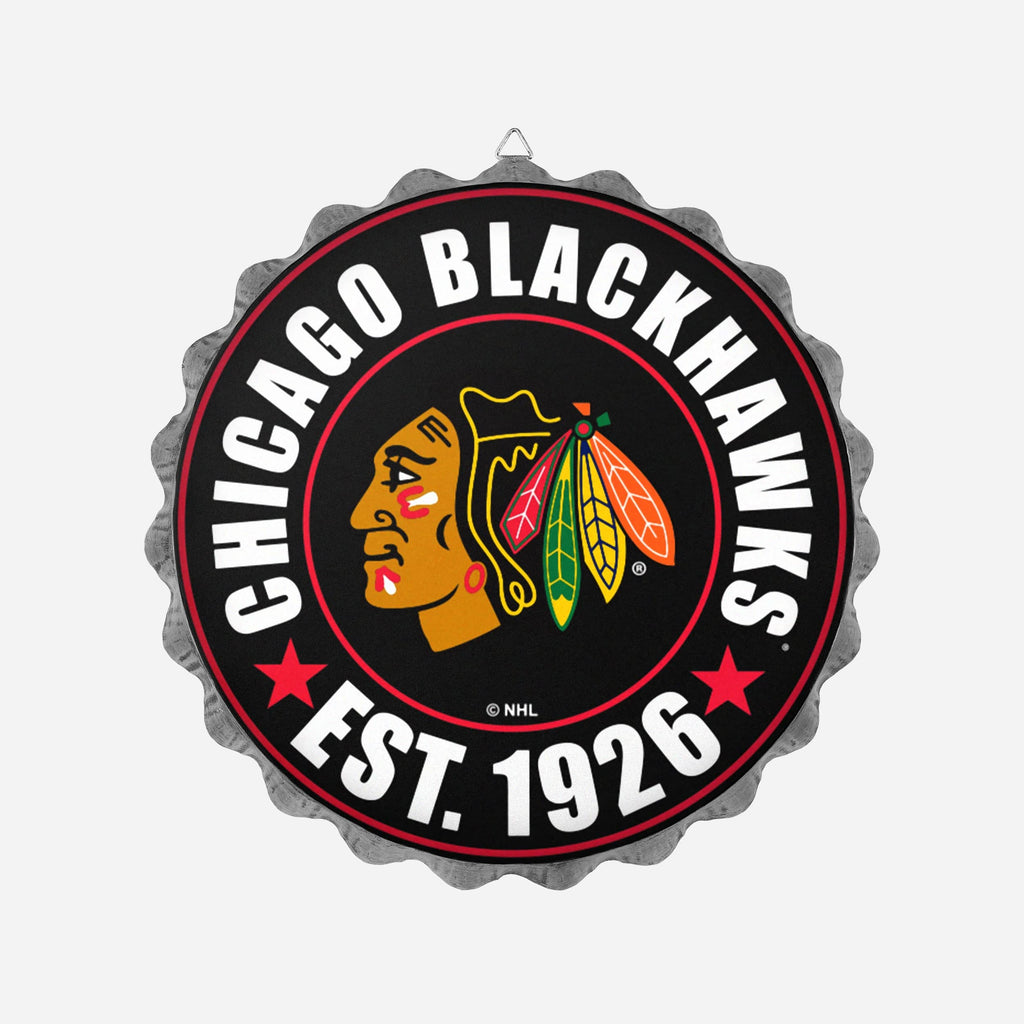 Chicago Blackhawks Bottle Cap Wall Sign FOCO - FOCO.com