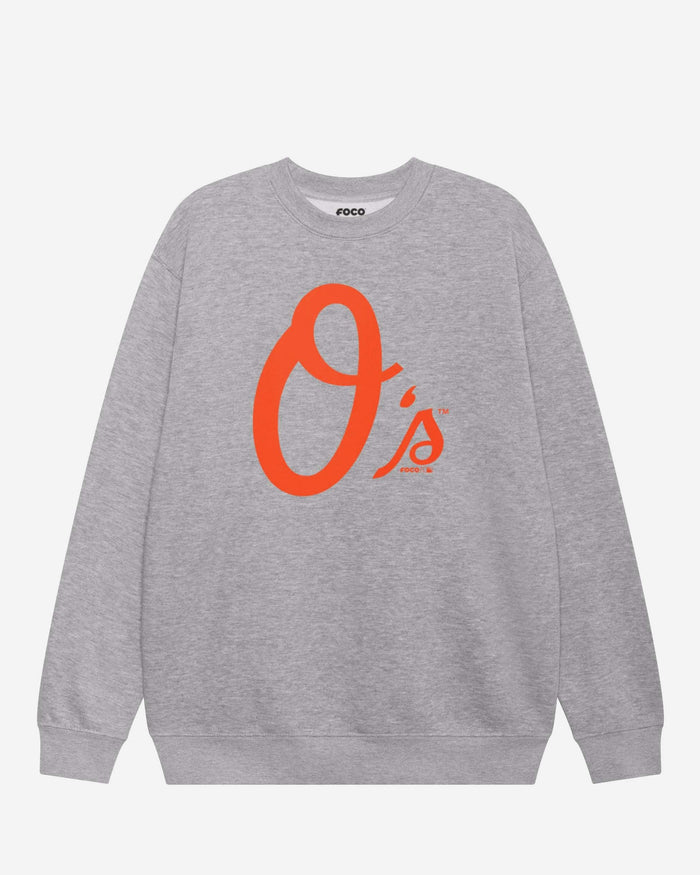 Baltimore Orioles Alternate Logo Crew Neck Sweatshirt FOCO Athletic Heather S - FOCO.com