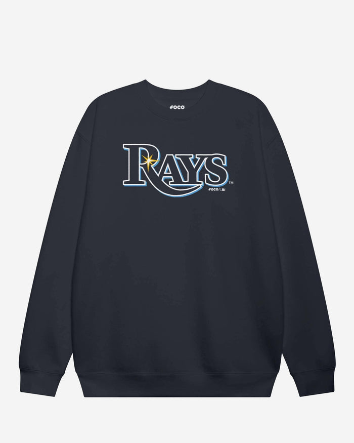 Tampa Bay Rays 2009 Alternate Logo Crew Neck Sweatshirt FOCO Navy S - FOCO.com