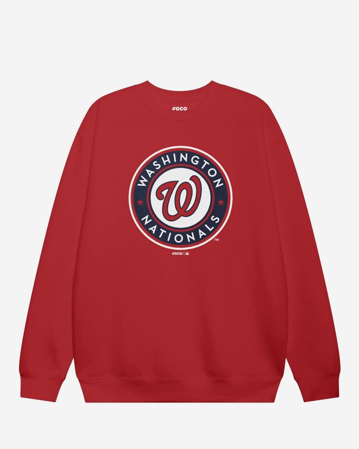 Washington Nationals Home Alternate Logo Crew Neck Sweatshirt FOCO Red S - FOCO.com