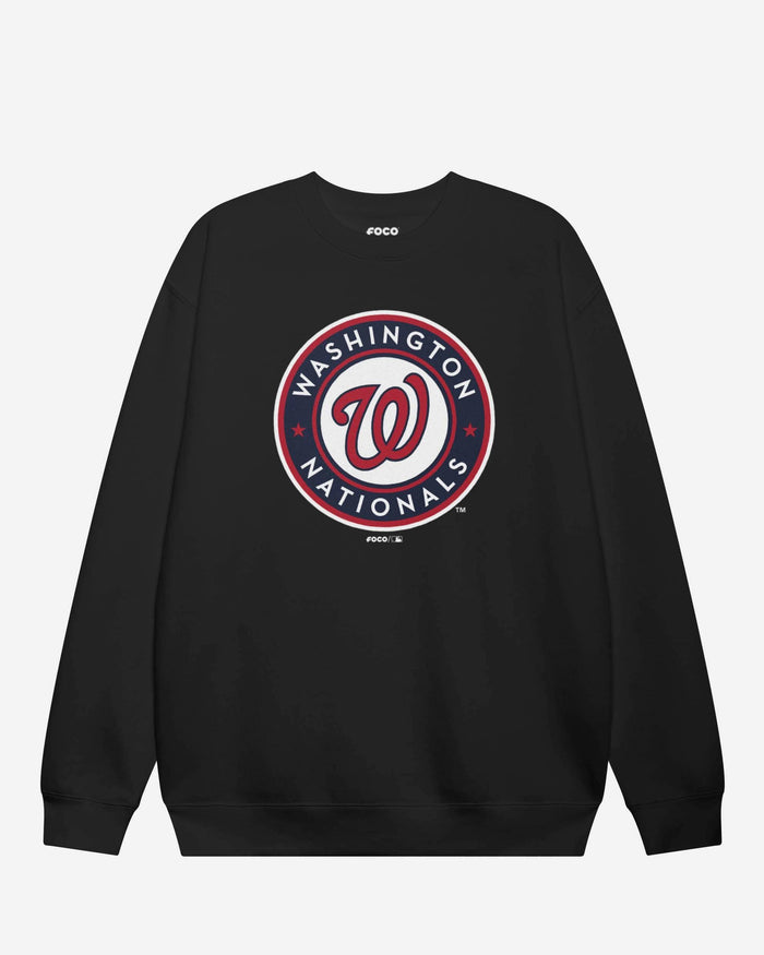Washington Nationals Home Alternate Logo Crew Neck Sweatshirt FOCO Black S - FOCO.com