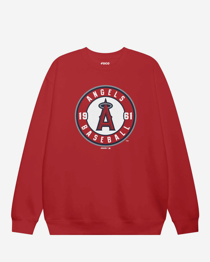 Los Angeles Angels 2012 Alternate Logo Crew Neck Sweatshirt FOCO Red S - FOCO.com