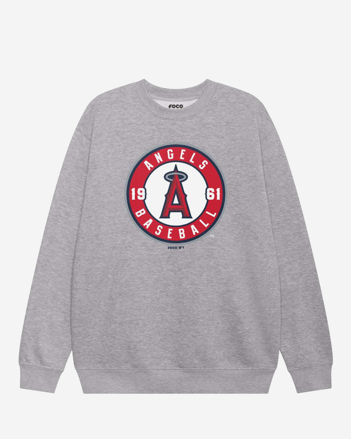 Los Angeles Angels 2012 Alternate Logo Crew Neck Sweatshirt FOCO Athletic Heather S - FOCO.com