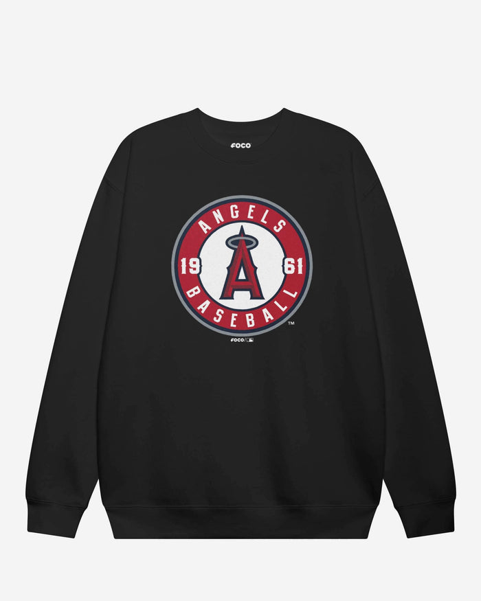Los Angeles Angels 2012 Alternate Logo Crew Neck Sweatshirt FOCO Black S - FOCO.com