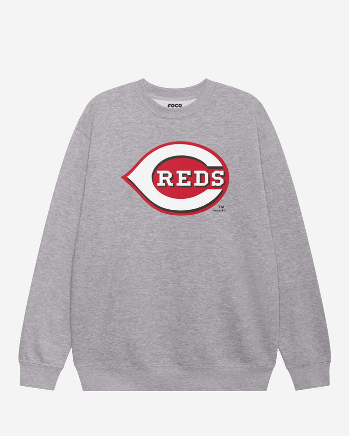 Cincinnati Reds Alternate Logo Crew Neck Sweatshirt FOCO Athletic Heather S - FOCO.com