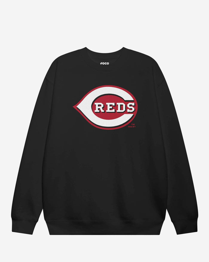 Cincinnati Reds Alternate Logo Crew Neck Sweatshirt FOCO Black S - FOCO.com