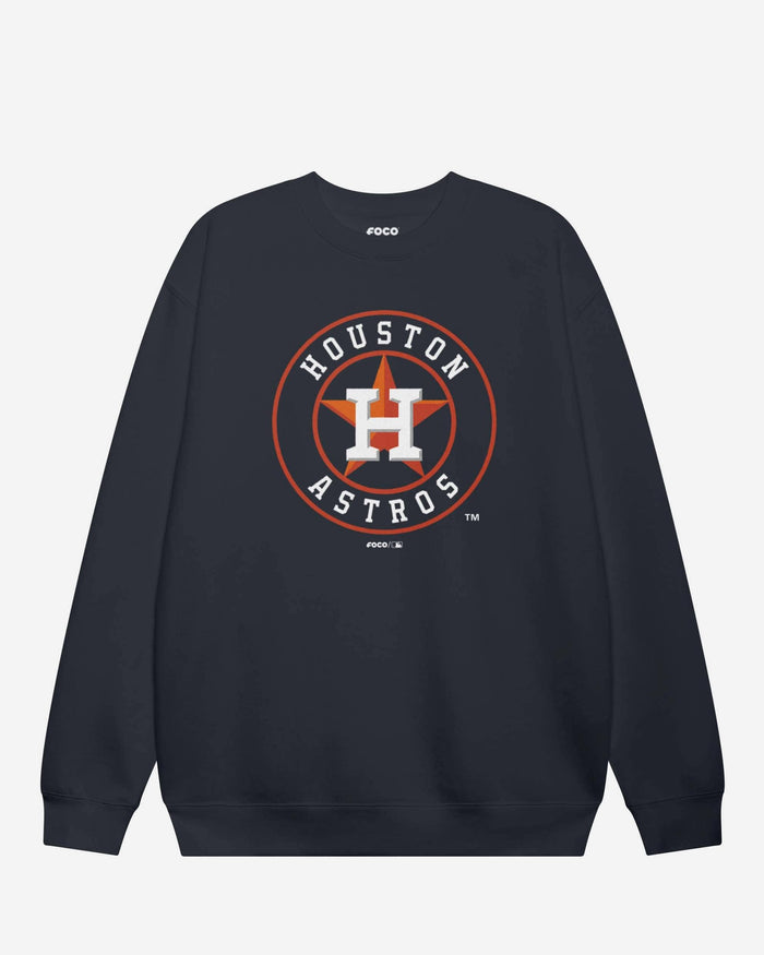 Houston Astros Alternate Logo Crew Neck Sweatshirt FOCO Navy S - FOCO.com