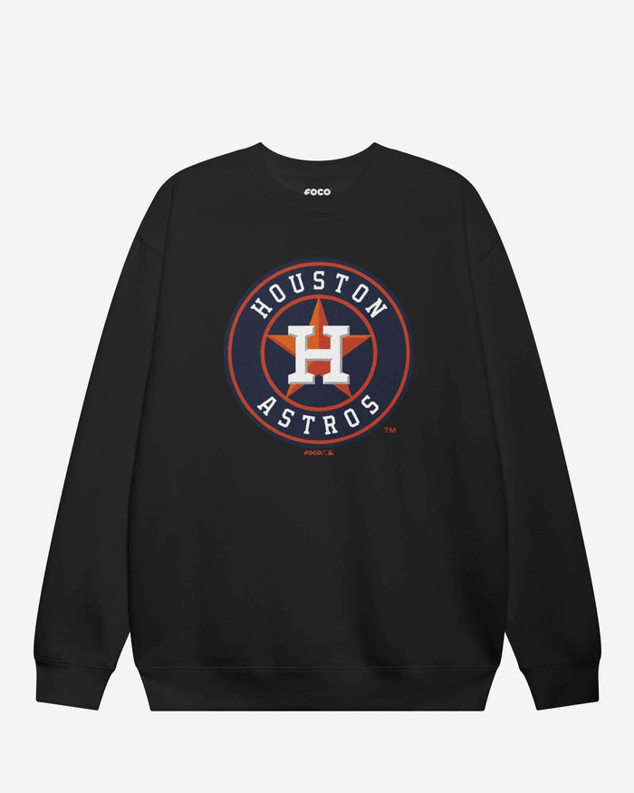 Houston Astros Alternate Logo Crew Neck Sweatshirt FOCO Black S - FOCO.com