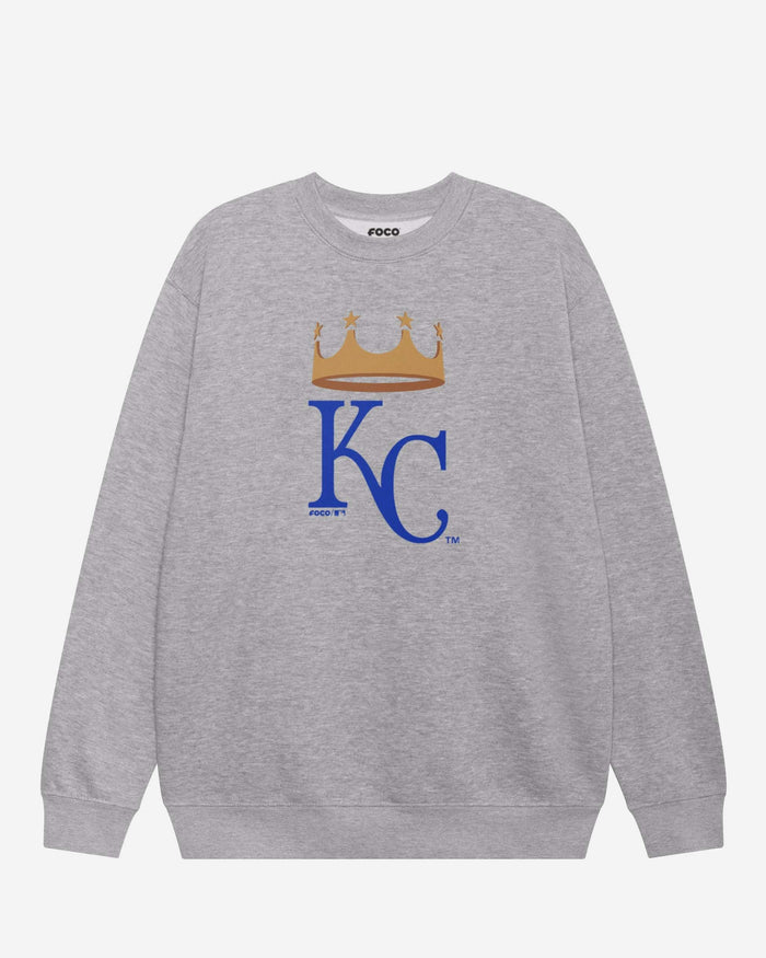 Kansas City Royals 2016 Alternate Logo Crew Neck Sweatshirt FOCO Athletic Heather S - FOCO.com