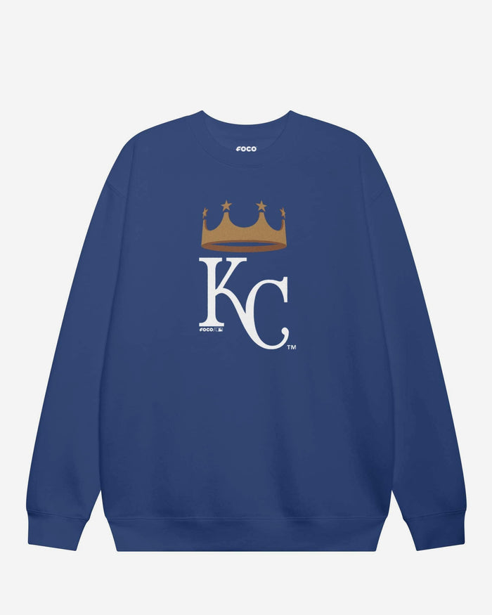 Kansas City Royals 2016 Alternate Logo Crew Neck Sweatshirt FOCO True Royal S - FOCO.com